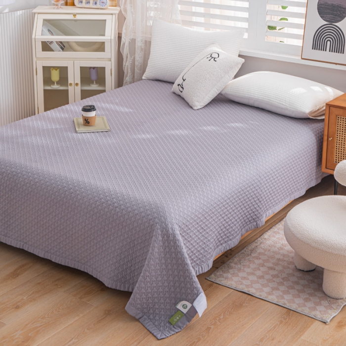 91家纺网 家纺一手货源 找家纺 卡奥  2023新款天丝床盖夏被 罗马灰