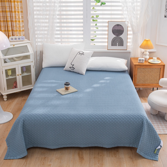 91家纺网 家纺一手货源 找家纺 卡奥  2023新款天丝床盖夏被 鸢尾蓝