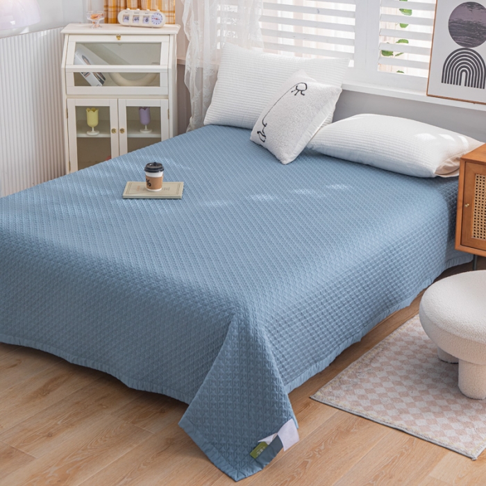 91家纺网 家纺一手货源 找家纺 卡奥  2023新款天丝床盖夏被 鸢尾蓝