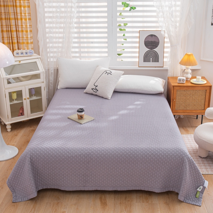 91家纺网 家纺一手货源 找家纺 卡奥  2023新款天丝床盖夏被 罗马灰