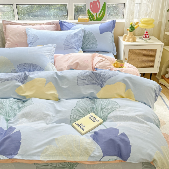 91家纺网 家纺一手货源 找家纺 (总) 菲梵  2025年新款喷气小清新全棉印花单品被套