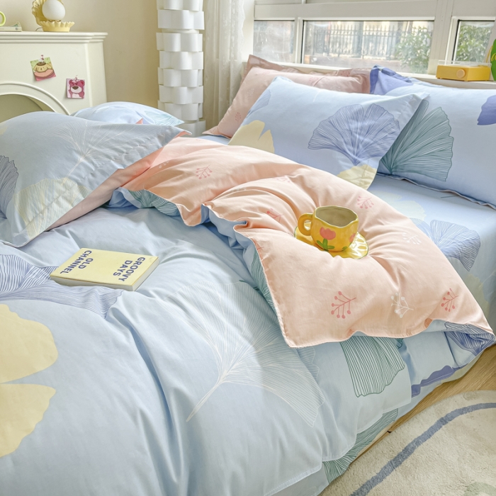 91家纺网 家纺一手货源 找家纺 (总) 菲梵  2025年新款喷气小清新全棉印花单品被套
