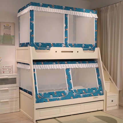 91家纺网 家纺一手货源 找家纺 （总）迪凡保罗 2025新款2308多开门卡通印花遮光子母床蚊帐