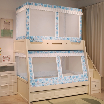 91家纺网 家纺一手货源 找家纺 （总）迪凡保罗 2025新款2308多开门卡通印花遮光子母床蚊帐