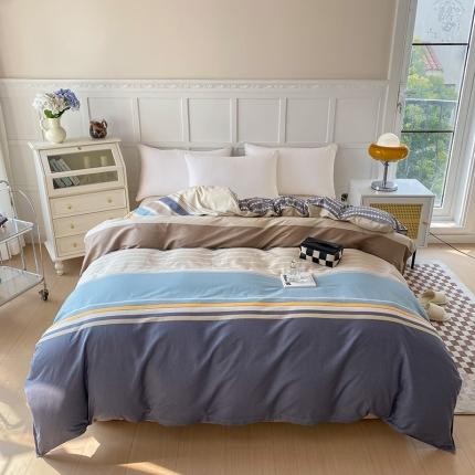 91家纺网 家纺一手货源 找家纺 帛织澜 2025新款全棉喷气12868系列纯棉单被套 莫兰迪