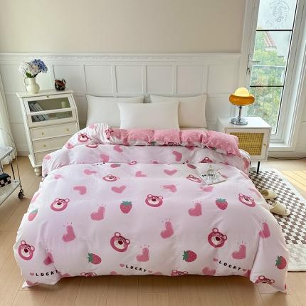 91家纺网 家纺一手货源 找家纺 帛织澜 2025新款全棉喷气12868系列纯棉单被套 甜心乐园