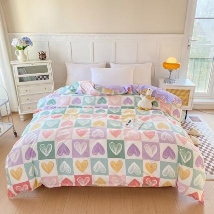 91家纺网 家纺一手货源 找家纺 帛织澜 2025新款全棉喷气12868系列纯棉单被套 星星点灯