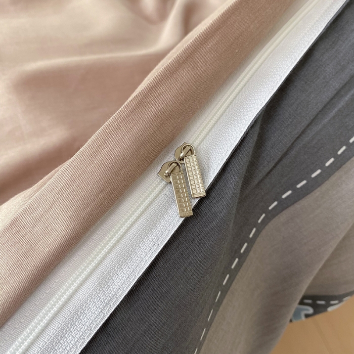 91家纺网 家纺一手货源 找家纺 帛织澜 2025新款全棉喷气12868系列纯棉单被套 格调印象-咖