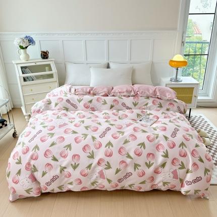 帛织澜 2025新款全棉喷气12868系列纯棉单被套 花仙兔