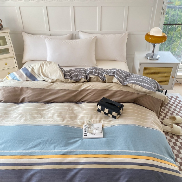 91家纺网 家纺一手货源 找家纺 帛织澜 2025新款全棉喷气12868系列纯棉单被套 莫兰迪