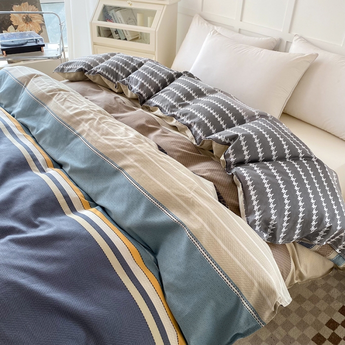 91家纺网 家纺一手货源 找家纺 帛织澜 2025新款全棉喷气12868系列纯棉单被套 莫兰迪