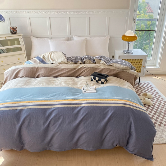 91家纺网 家纺一手货源 找家纺 帛织澜 2025新款全棉喷气12868系列纯棉单被套 莫兰迪