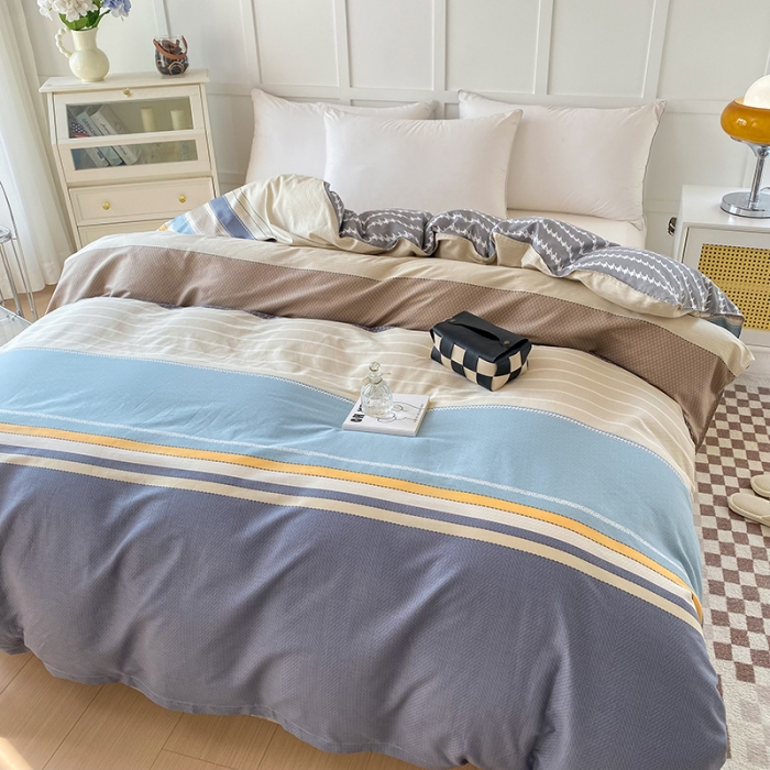 91家纺网 家纺一手货源 找家纺 帛织澜 2025新款全棉喷气12868系列纯棉单被套 莫兰迪