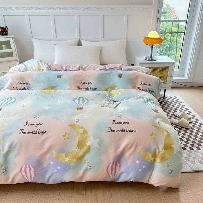 91家纺网 家纺一手货源 找家纺 帛织澜 2025新款全棉喷气12868系列纯棉单被套 热气球