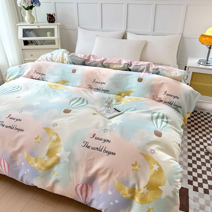 91家纺网 家纺一手货源 找家纺 帛织澜 2025新款全棉喷气12868系列纯棉单被套 热气球