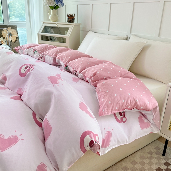 91家纺网 家纺一手货源 找家纺 帛织澜 2025新款全棉喷气12868系列纯棉单被套 甜心乐园