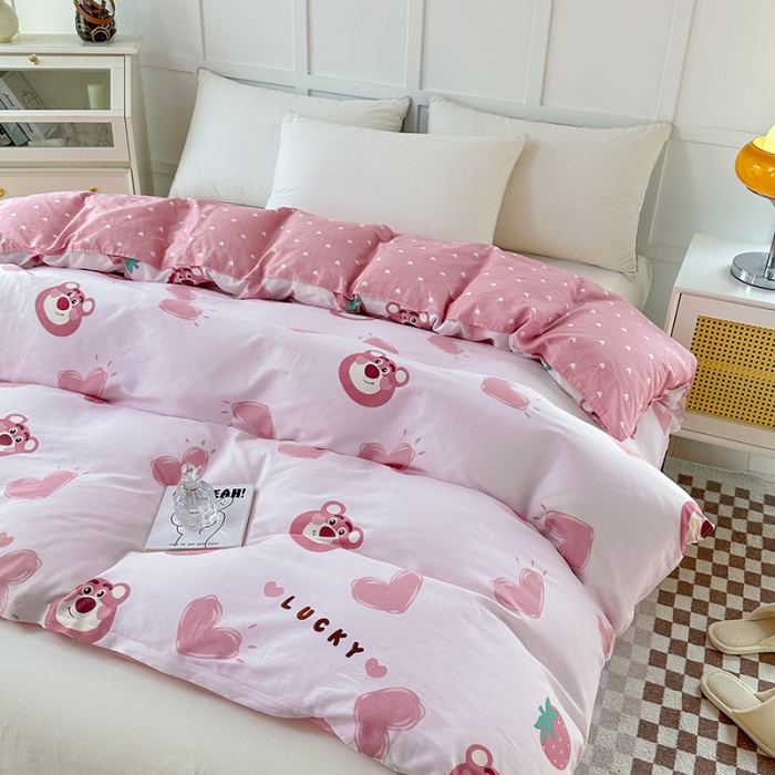 91家纺网 家纺一手货源 找家纺 帛织澜 2025新款全棉喷气12868系列纯棉单被套 甜心乐园