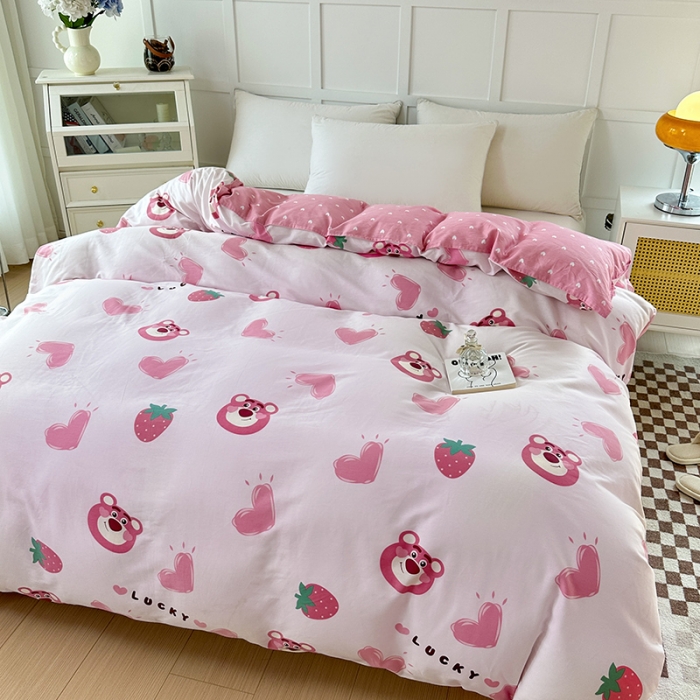 91家纺网 家纺一手货源 找家纺 帛织澜 2025新款全棉喷气12868系列纯棉单被套 甜心乐园