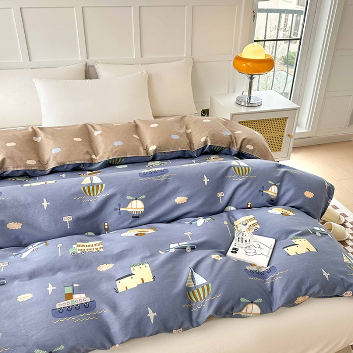 91家纺网 家纺一手货源 找家纺 帛织澜 2025新款全棉喷气12868系列纯棉单被套 玩具乐园-兰