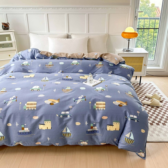 91家纺网 家纺一手货源 找家纺 帛织澜 2025新款全棉喷气12868系列纯棉单被套 玩具乐园-兰