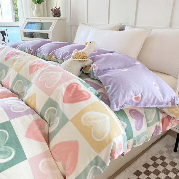 91家纺网 家纺一手货源 找家纺 帛织澜 2025新款全棉喷气12868系列纯棉单被套 星星点灯