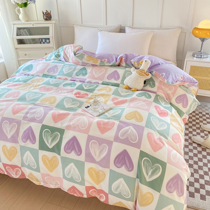 91家纺网 家纺一手货源 找家纺 帛织澜 2025新款全棉喷气12868系列纯棉单被套 星星点灯