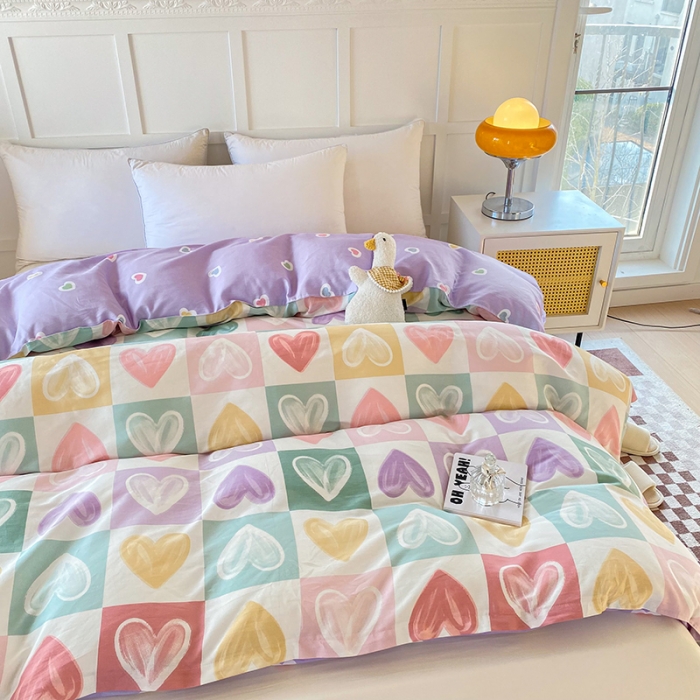 91家纺网 家纺一手货源 找家纺 帛织澜 2025新款全棉喷气12868系列纯棉单被套 星星点灯