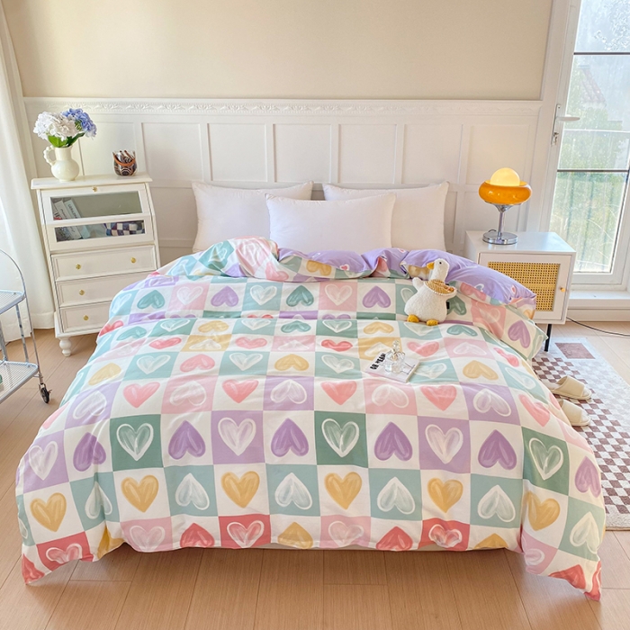 91家纺网 家纺一手货源 找家纺 帛织澜 2025新款全棉喷气12868系列纯棉单被套 星星点灯