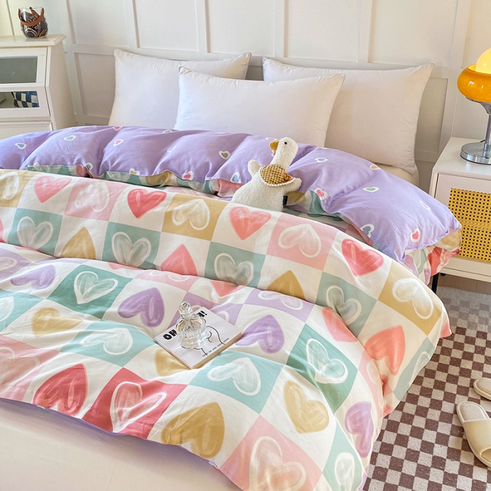 91家纺网 家纺一手货源 找家纺 帛织澜 2025新款全棉喷气12868系列纯棉单被套 星星点灯