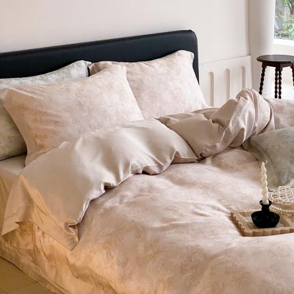 91家纺网 家纺一手货源 找家纺 鹿班家居花漾60支莱赛尔数码印花四件套（标准会员-20）花漾-金香槟