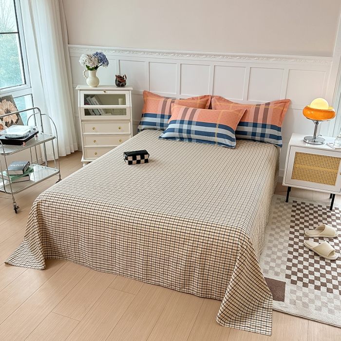 91家纺网 家纺一手货源 找家纺 帛织澜 2025新款全棉喷气12868系列纯棉床单 北岛诗情