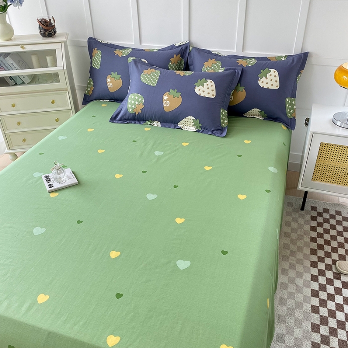 91家纺网 家纺一手货源 找家纺 帛织澜 2025新款全棉喷气12868系列纯棉床单 草莓园