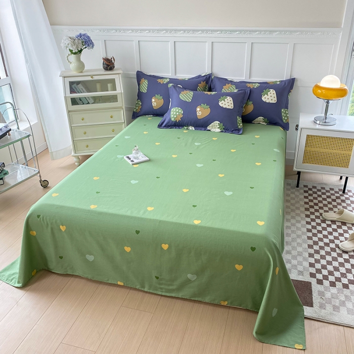 91家纺网 家纺一手货源 找家纺 帛织澜 2025新款全棉喷气12868系列纯棉床单 草莓园