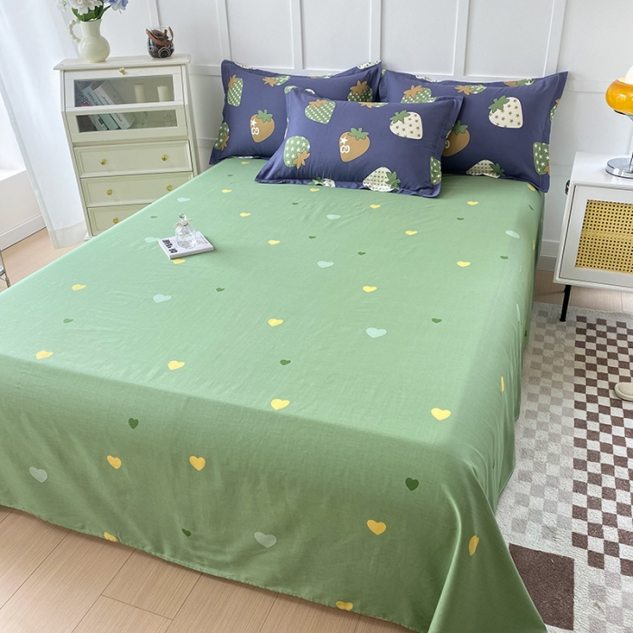 91家纺网 家纺一手货源 找家纺 帛织澜 2025新款全棉喷气12868系列纯棉床单 草莓园