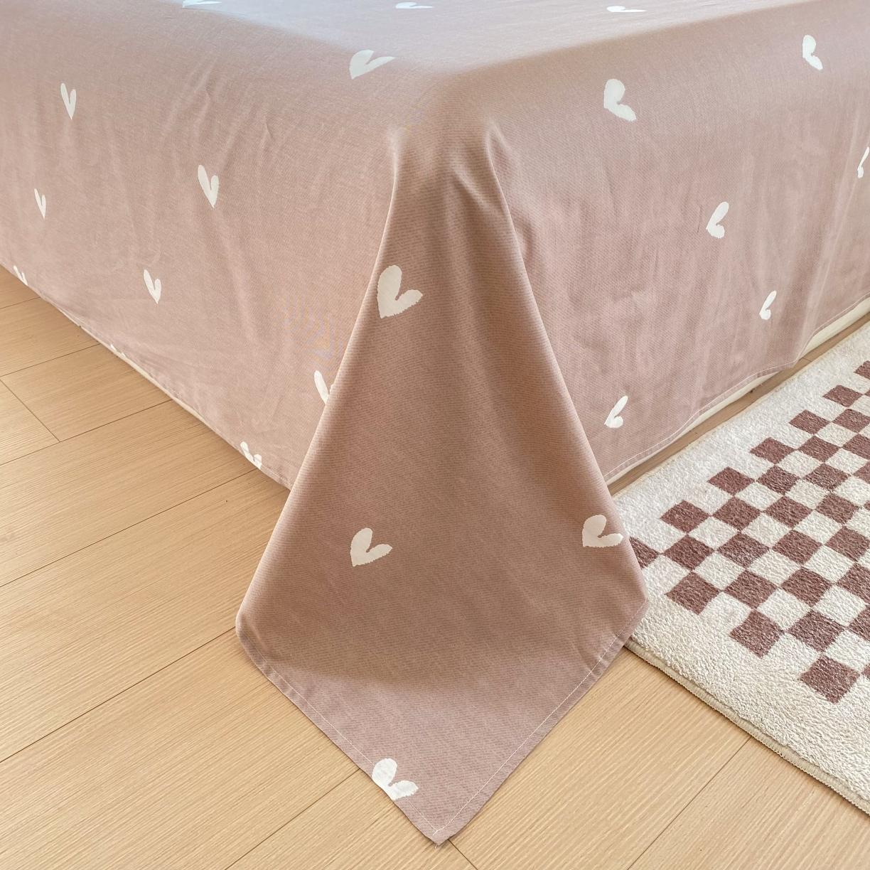 91家纺网 家纺一手货源 找家纺 帛织澜 2025新款全棉喷气12868系列纯棉床单 多米熊-咖