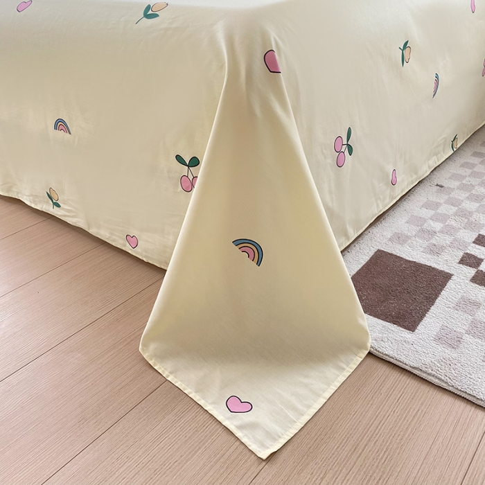 91家纺网 家纺一手货源 找家纺 帛织澜 2025新款全棉喷气12868系列纯棉床单 浪漫花枝