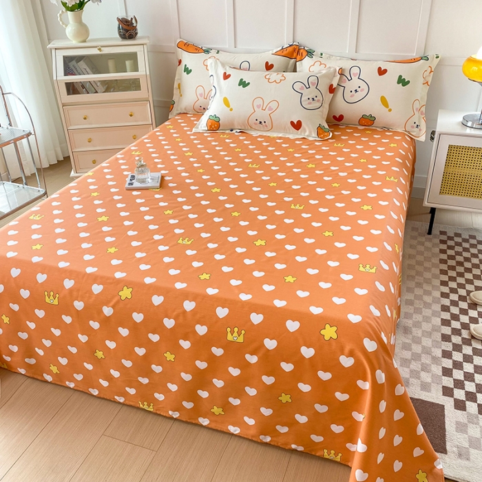 91家纺网 家纺一手货源 找家纺 帛织澜 2025新款全棉喷气12868系列纯棉床单 萝卜兔