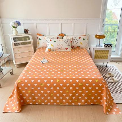 帛织澜 2025新款全棉喷气12868系列纯棉床单 萝卜兔