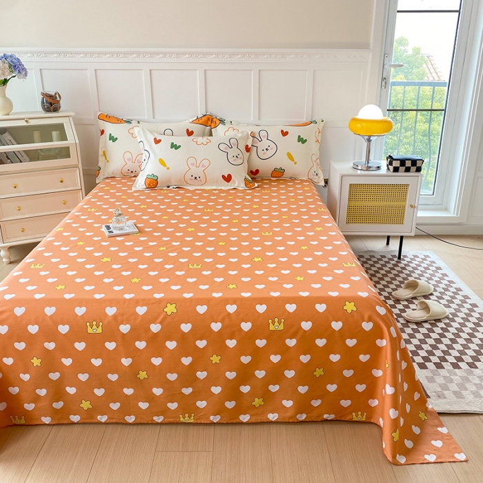 91家纺网 家纺一手货源 找家纺 帛织澜 2025新款全棉喷气12868系列纯棉床单 萝卜兔