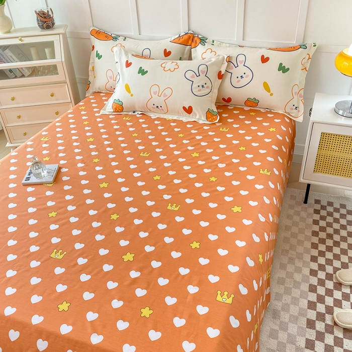 91家纺网 家纺一手货源 找家纺 帛织澜 2025新款全棉喷气12868系列纯棉床单 萝卜兔