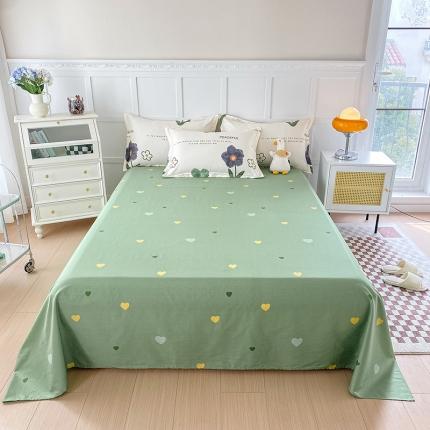 帛织澜 2025新款全棉喷气12868系列纯棉床单 绿蔓