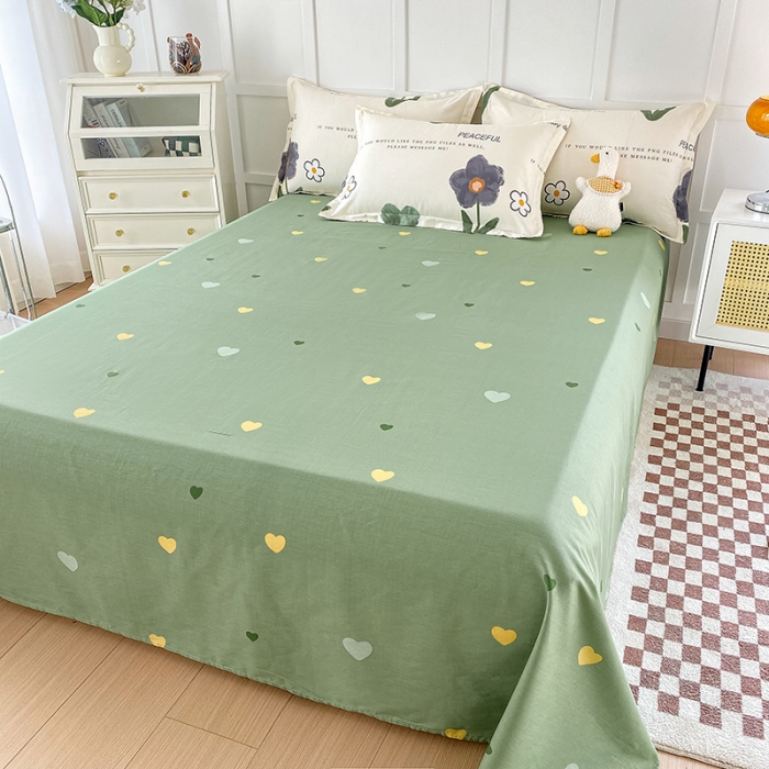 91家纺网 家纺一手货源 找家纺 帛织澜 2025新款全棉喷气12868系列纯棉床单 绿蔓