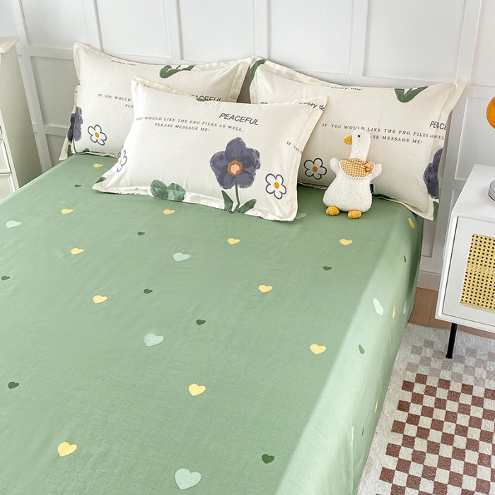 91家纺网 家纺一手货源 找家纺 帛织澜 2025新款全棉喷气12868系列纯棉床单 绿蔓