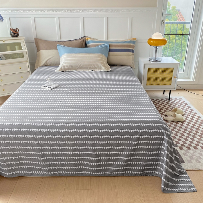 91家纺网 家纺一手货源 找家纺 帛织澜 2025新款全棉喷气12868系列纯棉床单 莫兰迪