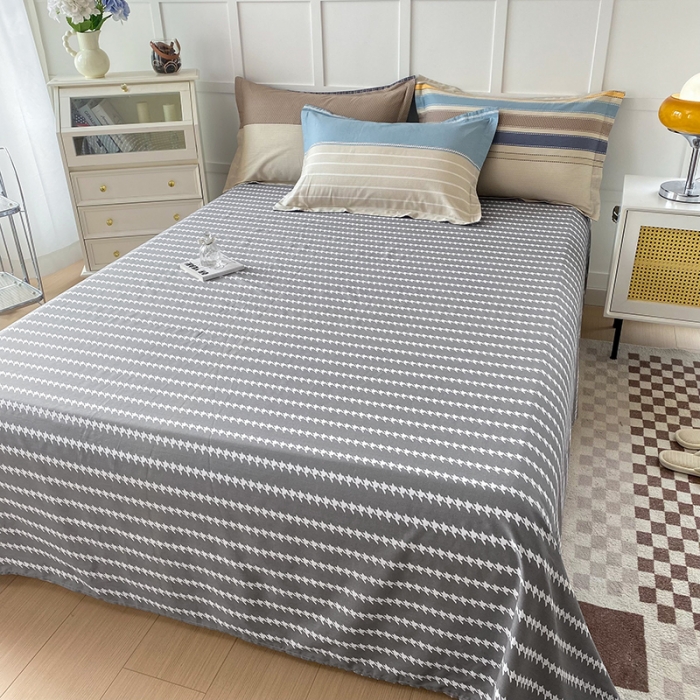 91家纺网 家纺一手货源 找家纺 帛织澜 2025新款全棉喷气12868系列纯棉床单 莫兰迪