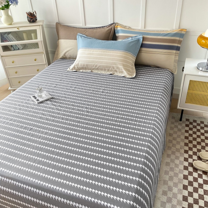 91家纺网 家纺一手货源 找家纺 帛织澜 2025新款全棉喷气12868系列纯棉床单 莫兰迪