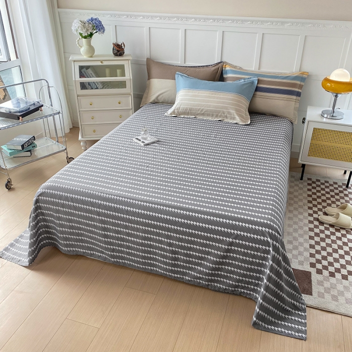 91家纺网 家纺一手货源 找家纺 帛织澜 2025新款全棉喷气12868系列纯棉床单 莫兰迪