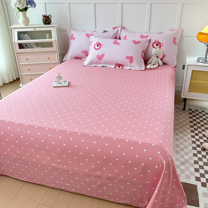 91家纺网 家纺一手货源 找家纺 帛织澜 2025新款全棉喷气12868系列纯棉床单 甜心乐园