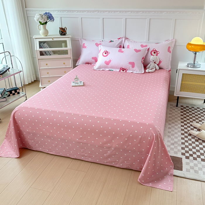 91家纺网 家纺一手货源 找家纺 帛织澜 2025新款全棉喷气12868系列纯棉床单 甜心乐园