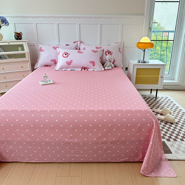 91家纺网 家纺一手货源 找家纺 帛织澜 2025新款全棉喷气12868系列纯棉床单 甜心乐园